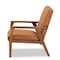 Baxton Studio Nikko Mid-century Modern Tan Faux Leather and Walnut Brown finished Wood Lounge Chair 175-10974-Zoro - alternate 2